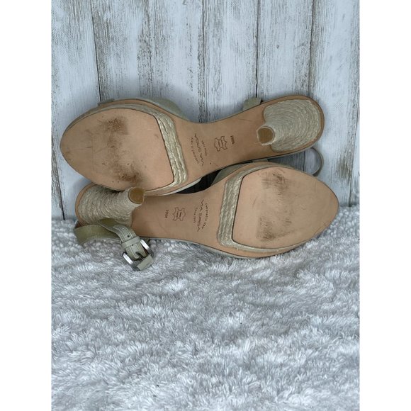 Via Spiga Heeled Sandals Sage Green With Twine Soles Size 10 M - Picture 11 of 11